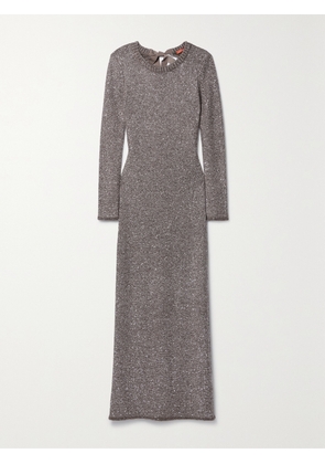 Altuzarra - Cindy Open-back Sequined Stretch-knit Maxi Dress - Brown - x small,small,medium,large,x large