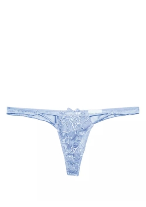 Fleur Du Mal Whitney embroidered thong - Blue