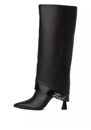Karl Lagerfeld 90mm Debut Fold-Down knee-high boots - Black