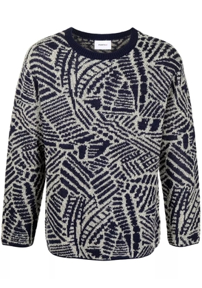 Ports V abstract-pattern sweater - Blue