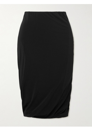Jil Sander - Gathered Stretch-jersey Midi Skirt - Black - FR 32,FR 34,FR 36,FR 38,FR 40,FR 42,FR 44