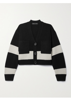 Proenza Schouler - Eco Cropped Striped Wool And Cashmere-blend Cardigan - Black - x small,small,medium,large,x large