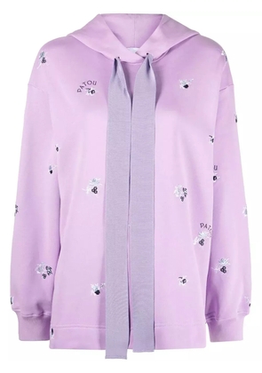 Patou floral-embroidered drawstring hoodie - Pink