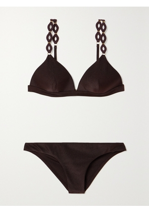 Zimmermann - August Embellished Triangle Bikini - Brown - 0 A/B,1 C/D,1 A/B,2 C/D,2 A/B,3 C/D,3 A/B,4 C/D,4 A/B,0 C/D