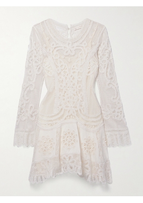 LOVESHACKFANCY - Lulita Crocheted Cotton-blend Mini Dress - White - US00,US0,US2,US4,US6,US8
