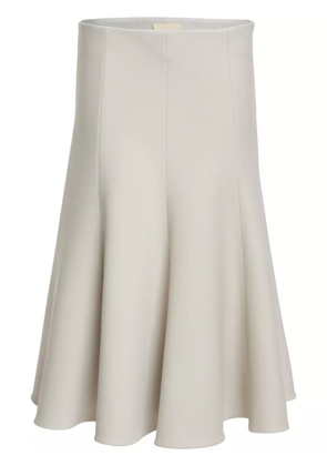 KHAITE The Lennox flared crepe skirt - Neutrals