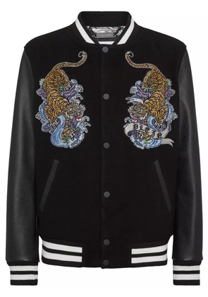Philipp Plein tiger-print bomber jacket - Black