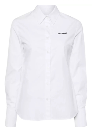 We11done logo-embroidered cotton shirt - White