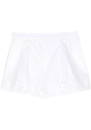 Dice Kayek embroidered cotton shorts - White
