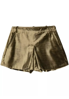 TOM FORD slubbed-velvet flared mini shorts - Green