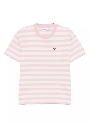 CHOCOOLATE striped logo T-shirt - Pink