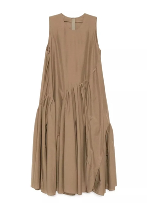 JNBY pleated asymmetric-hem dress - Brown