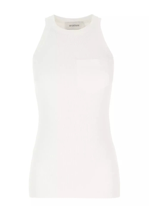 Sportmax fine-ribbed tank top - White