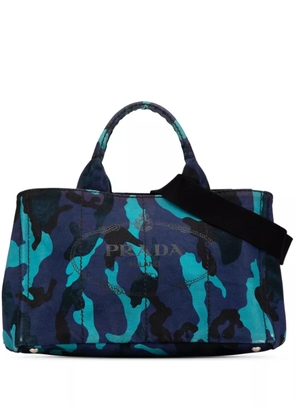 Prada Pre-Owned 2013-2024 Canvas Camouflage Canapa Logo satchel - Blue