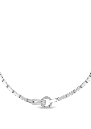 Cartier 2010s 18K white gold Agrafe diamond pendant necklace - Silver