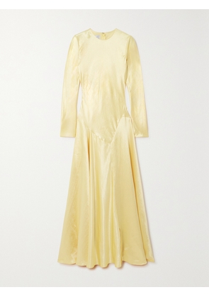Abadia - Yara Paneled Hammered-satin Gown - Yellow - US2,US4,US6,US8,US10,US12,US14