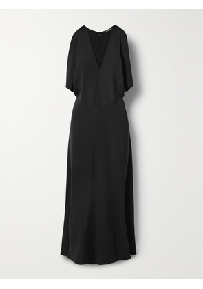 Loro Piana - Milena Draped Silk Midi Dress - Black - IT36,IT38,IT40,IT42,IT44,IT46,IT48