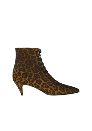 Saint Laurent Brown Calfskin Lace-Up Boots - EU37/US7