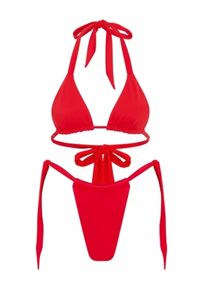 Let's Swim triangle bikini top - Red