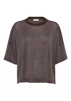 Brunello Cucinelli striped T-shirt - Brown