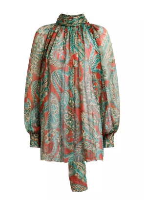 ETRO paisley high-neck blouse - Red