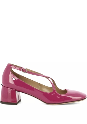 A.Bocca 50mm Two For Love leather cross-strap pumps - Pink