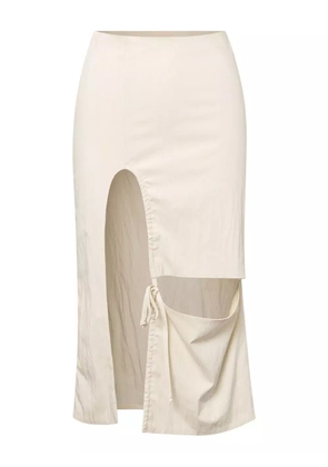 Elena Velez double slit midi skirt - Neutrals
