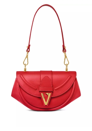 Versace curved-flap leather shoulder bag - Red