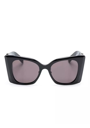 Saint Laurent Eyewear logo-plaque oversize-frame sunglasses - Black