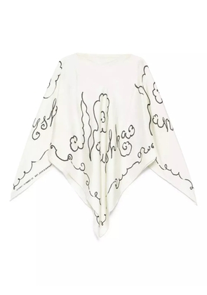 Nanushka cut-out silk scarf - Neutrals