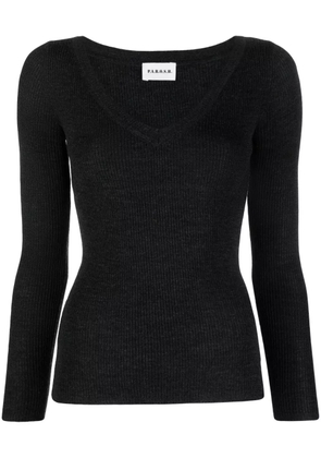 P.A.R.O.S.H. V-neck ribbed wool jumper - Grey