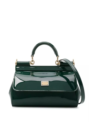 Dolce & Gabbana small Sicily patent-leather tote bag - Green