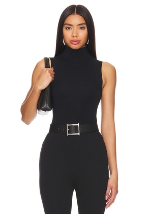 Commando Ballet Seamless Mockneck Thong Bodysuit in Black.