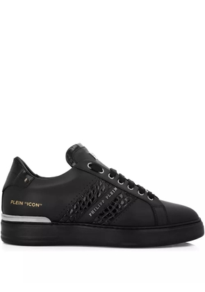 Philipp Plein leather low-top sneakers - Black