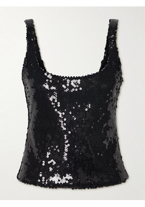 16ARLINGTON - Hornet Sequined Tulle Tank - Black - UK 4,UK 6,UK 8,UK 10,UK 12,UK 14,UK 16