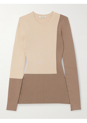 PETER DO - Color-block Ribbed-knit Sweater - Neutrals - x small,small,medium,large