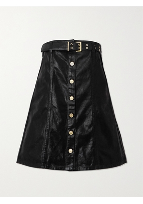 GANNI - + Net Sustain Belted Coated Organic Denim Tunic - Black - EU 34,EU 36,EU 38,EU 40,EU 42,EU 44