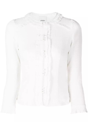ISABEL MARANT Georgia ruffled semi-sheer blouse - White