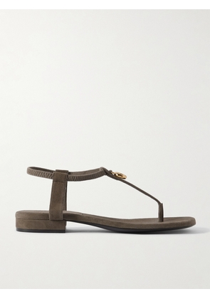 Loro Piana - Mindil Embellished Suede Sandals - Brown - IT35.5,IT36,IT36.5,IT37,IT37.5,IT38,IT38.5,IT39,IT39.5,IT40,IT40.5,IT41