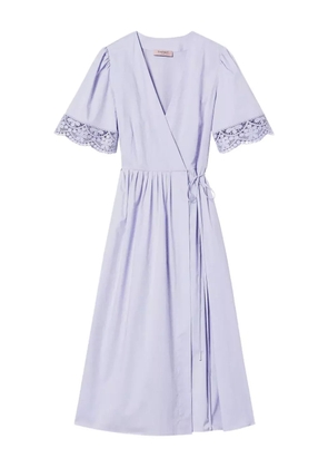 TWINSET lace-trimmed wrap dress - Purple