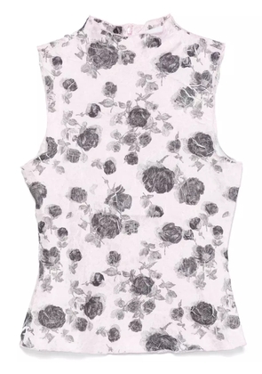 GANNI floral-print top - Pink