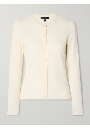 James Perse - Ribbed Linen-blend Cardigan - Off-white - 01,2,3,4