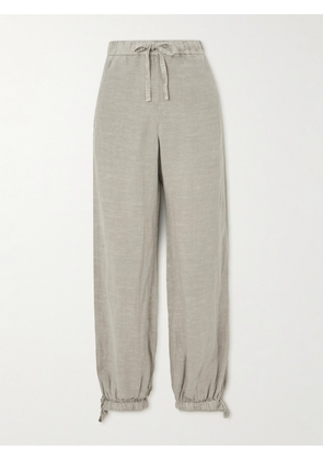 James Perse - Zuma Tencel™ Lyocell And Linen-blend Tapered Pants - White - 01,2,3,4