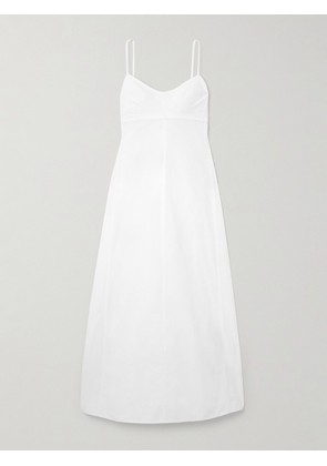 Victoria Beckham - Cami Paneled Organic Cotton-blend Poplin Maxi Dress - White - UK 4,UK 6,UK 8,UK 10,UK 12,UK 14