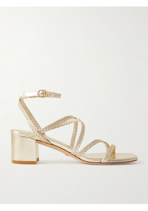 Stuart Weitzman - Wovette Braided Metallic Leather Sandals - Gold - US5,US6,US6.5,US7,US7.5,US8,US8.5,US9,US9.5,US10,US10.5,US11,US11.5,US12
