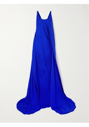 ANN DEMEULEMEESTER - Ima-x Asymmetric Wrap-effect Washed-silk Maxi Dress - Blue - IT38,IT40,IT42,IT44,IT46