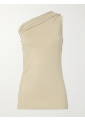Rick Owens - Sivaan One-shoulder Stretch-satin Top - Neutrals - IT38,IT40,IT42,IT44,IT46,IT48