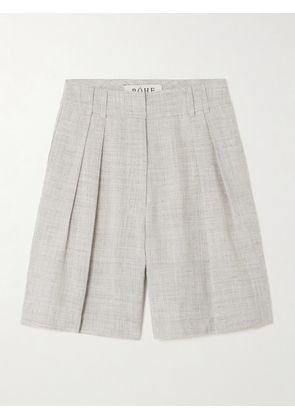 RÓHE - Pleated Woven Shorts - Gray - FR 34,FR 36,FR 38,FR 40,FR 42,FR 44