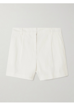 Brunello Cucinelli - Pleated Cotton And Linen-blend Twill Shorts - Neutrals - IT36,IT38,IT40,IT42,IT44,IT46,IT48,IT50