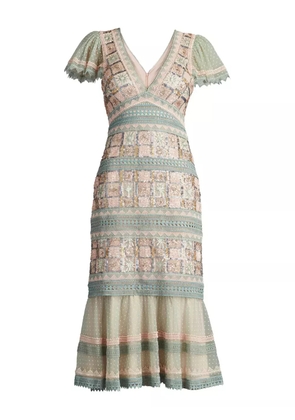 Tadashi Shoji Belle V-neck dress - Green